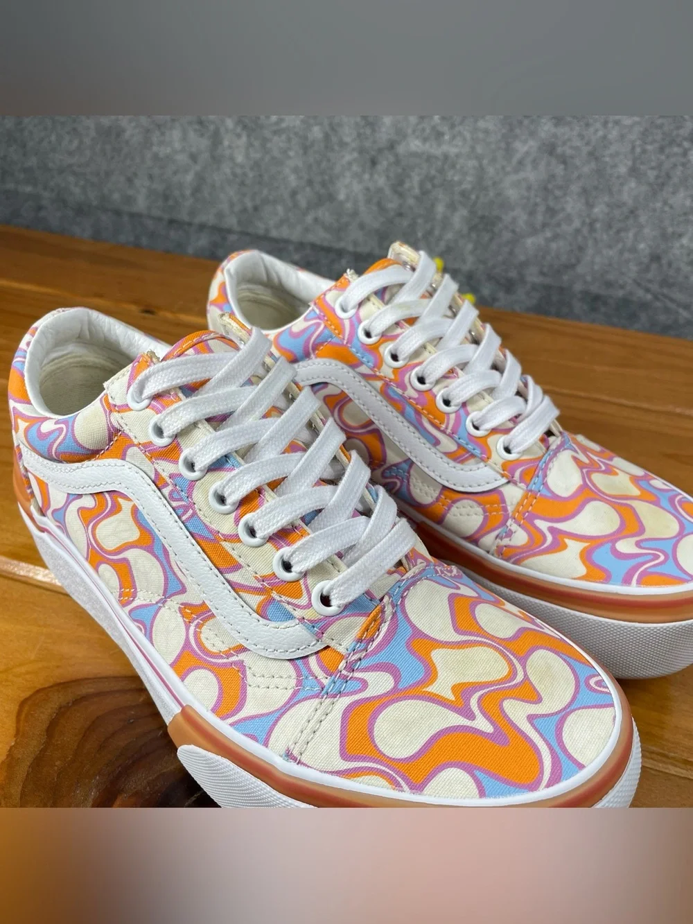 Vans Old Skool Stacked Womens Size 8 / Men 6.5 UV Ink Peace Platform Psychedelic